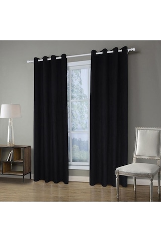 Novahub Kahve Süet Kadife Kalın Gölge Perdeler - Oturma Odası-yatak Odası Kumaş Karartma Kahverengi