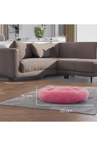 Peluş Kedi Ve Köpek Yatağı Beyaz Renkte, Pugalo Ekonomik Kedi Yatağı Pembe