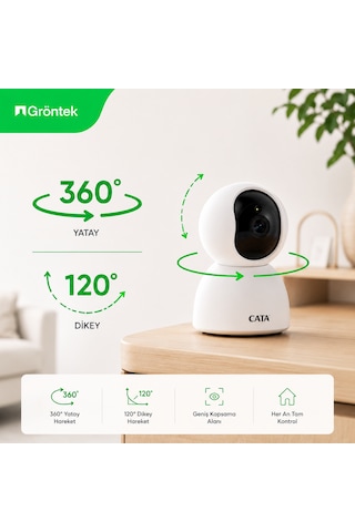 360 Derece İç Mekan Wifi Akıllı Ip Kamera