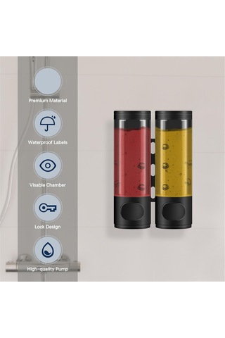 Anjiexun Şampuan Ve Saç Kremi Dağıtıcısı, Banyo Duş Dağıtıcısı 2 Siyah