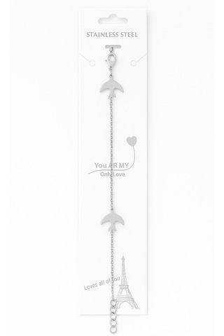 Özgürlük Kuşu Çelik Kadın Bileklik Gümüş