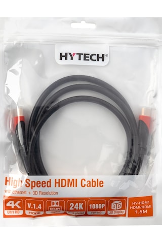 Hytech Hy-Hdm1 Hdmı To Hdmı 1.5M Altın Uçlu 24K 1.4 Ver. 3D Kablo