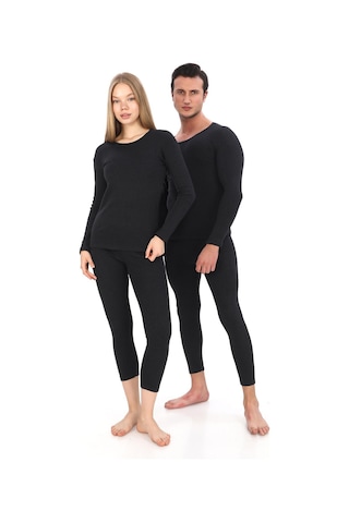Sauna Suit Unisex Antrasit Kışlık Termal Içlik, Sıcak Tutan Pamuklu Yakmayan, Termal Takım, Termal Fanila Iclik Antrasit