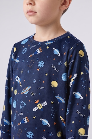 Defacto Uzay Desenli Kadife 2li Pijama Takımı Erkek Bebek I2369a526cwnv241 Lacivert-nv241