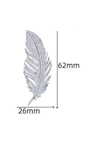 Mufunye Yüksek Kaliteli Alyuminyum Rhinestone İle Süslenmiş Parlak Yıldız Kuyruğu Broşu - Gümüş Renk, 2.4x6.2 Cm, 11.4 Gr Çok Renkli