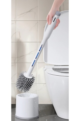 Silikon Deterjan Hazneli Esnek Tuvalet Fırçası Banyo Temizlik Ürünü Çok Renkli