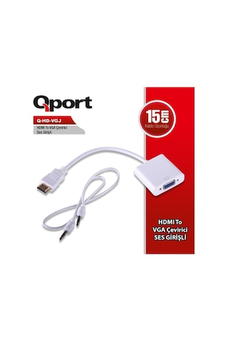 Qport Q-Hd-Vgj Hdmı To Vga Hdmı Dan Vga Çevirici Ses Girişli Ad.