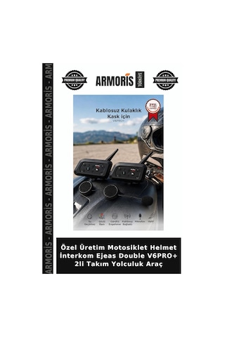 Özel Üretim Motosiklet Helmet İnterkom Ejeas Double V6pro+ 2li Takım Yolculuk Araç