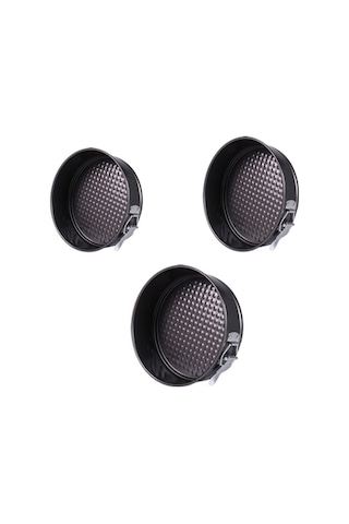 Reedark Kalıcı Anti Yapışkan 12/18/22 Cm Seti: Kilitli Tabanlı Yuvarlak Kek Kalıbı, Mousse Ve Pasta Pişirme, Ev Kullanıma Çelik Demir Fırın Gereci