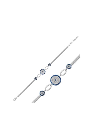 Blackcraft 925 Ayar Gümüş Nazar Boncuklu Bileklik