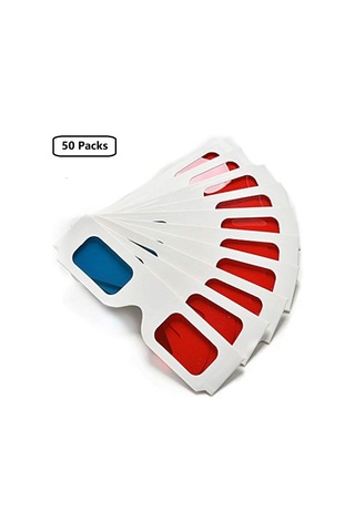 Jeemson 20 Adet Kırmızı-mavi Anaglif 3d Karton Gözlükleri - Sinema, Ev Ve Dvd İçin Taşınabilir Kırabilir Görüntüleme