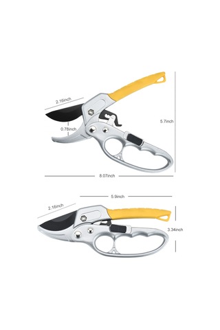 Symbee Gümüş Renkli Bahçe Budama Makası, Ergonomik Tasarım, Teflon Kaplama, Otomatik Yaylı, Güvenlik Kilitli, Çiçek Ve Ağaç Budamada Kullanım