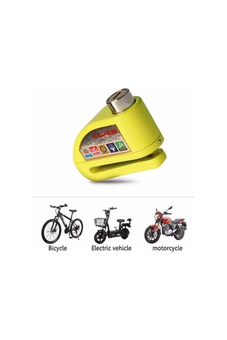 Motosiklet Bisiklet Scooter Alarmlı Disk Kilidi Hatırlatma Kablolu Alüminyum Alaşımlı Motor Kilidi