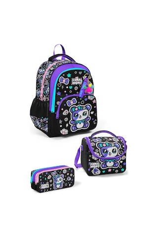 Coral High Kids Siyah Ayıcık Desenli 3'lü Okul Çanta Seti Set0133242 Coral High Kids Siyah Ayıcık Desenli 3'lü Okul Çanta Seti Set0133242