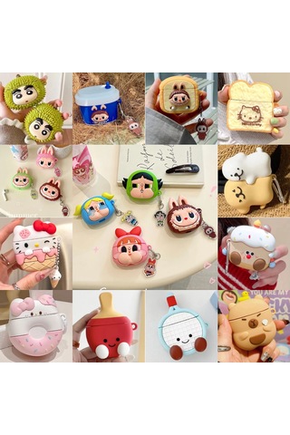 Caseonn Samsung Uyumlu Galaxy Buds Core Kılıf Karakter Figürlü Ayı Pembe