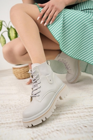 Nesil Shoes Dvm 5003 Gri Bağcıklı Kadın Bot-gri Gri