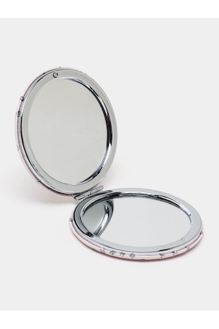 Gigi Panda Çiçek Desenli Örgülü Yuvarlak Katlanır Makyaj Aynası