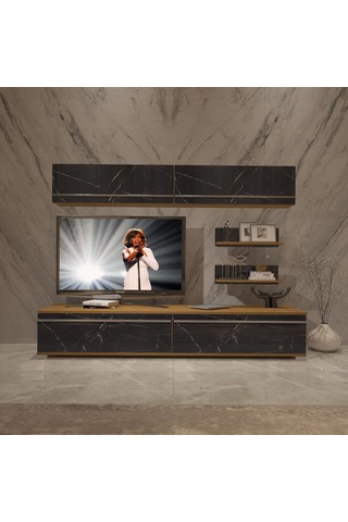 Decoraktiv Eko 5 Mdf Std Tv Ünitesi Tv Sehpası Pera - Siyah Mermer