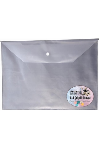 A4 Çıtçıtlı Beyaz Şeffaf Renkli Zarf Dosya 1 Adet Artlantis Çıt Ç