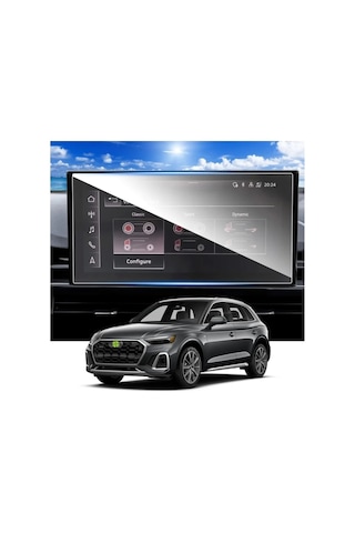 Audi Q5 2021-2025 Model 10.1 Inç Multimedya Navigasyon Ve Gösterge Uyumlu 2 Li Set 9h Nano Ekran Koruyucu