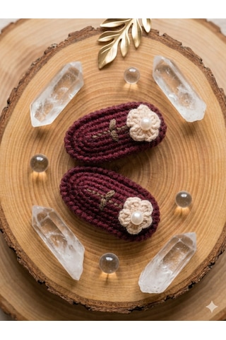 Diadem Aksesuar Bordo İnci Diadem