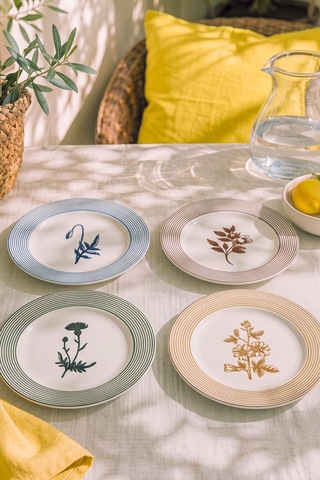 Floral Essence Assos 4'lü Pasta & Sunum Tabağı 22 Cm Çok Renkli