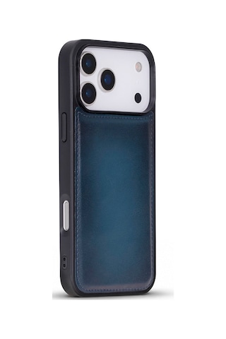 Bloomcase Mono Midnight Marine Apple iPhone Uyumlu 17 Pro Max/ 18 Pro Max 6.9" Hakiki Deri Magsafe Kılıf Lacivert