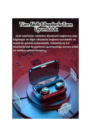 Bukrem Store BUK-M20 Bluetooth 5.3 Kablosuz Kulak İçi Kulaklık