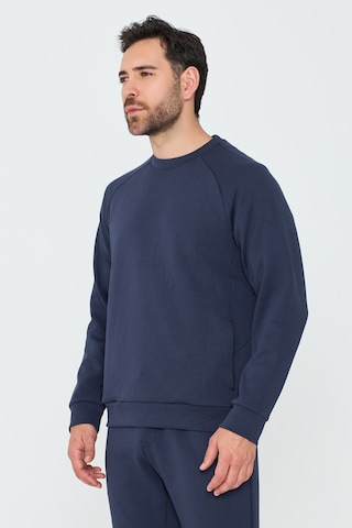 White Stone Lacivert Pamuklu Erkek Basic Sweatshirt
