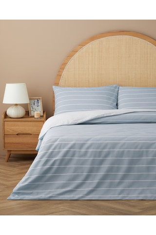 English Home Timeless Line Kolay Ütülenir Çarşaflı Tek Kişilik Nevresim Takımı 160x220 Cm Açık Mavi Açık Mavi
