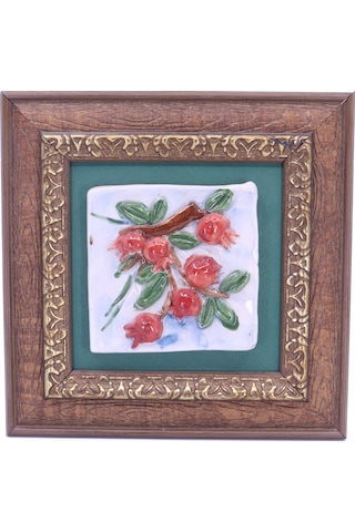 Seramik Nar Ağacı Duvar Tablosu 20 Cm X 20 Cm