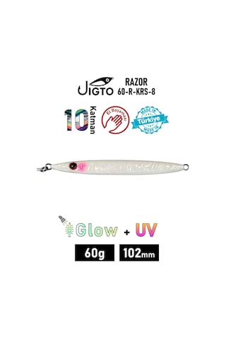 Jig, Zoka, Suni Yem, Glow Uv Metal Jig, 60gr 10cm Razor 60