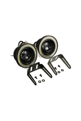 Tiger Marketing 89 Mm Buz Mavi Mercekli Angel Led Halkalı Sis Farı Metal Gövde