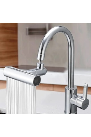 Xurunkeji Adet Gerçek Şelale Mutfak Musluğu Uzatma Adaptörü 720 Döner 4 Mod Çok Fonksiyonlu Şelale Basınçlı Bubbler, B GÜMÜŞ