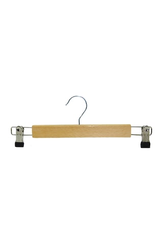 Mandallı Ahşap Pantolon ve Etek Askısı 10 Adet Ahşap