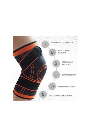 Dancemonkey Esnek Dizlik - Koşu, Bisiklet Ve Basketbol İçin Diz Koruma Bandajı Yeşil/turuncu/siyah Çok Renkli