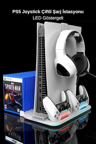 Dossimo Ps5 Soğutucu Stand + Joystick Şarj İstasyonu Soğutucu Ve Şarj Standı