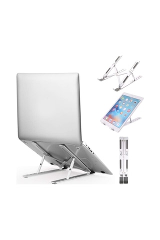 Arabulalaca Apple Uyumlu MacBook Air 13 Inç A3240 M4 2025 Notebook Katlanabilir Taşınabilir Metal Standı Klavye + Stand