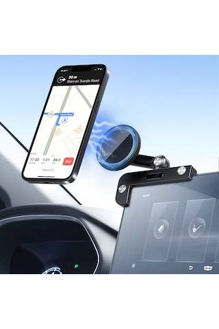 Tesla Model 3 / Y Araba Manyetik Telefon Tutucu Dönebilen Araç Navigasyon Dağı, Stil: Yuvarlak