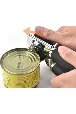 Monyee 3-ün-1 Paslanmaz Çelik Konserve Açıcı: Şişe Açıcı, Ergonomik Kolu Ve Anti Kayma Kelebeği - Siyah-gümüş Diğer