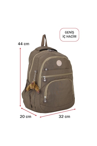 Dada Okul Sırt Çantası Kahverengi Ortaokul Lise Geniş İç Hacim Ortopedik Su Geçirmez Kumaş Kahverengi