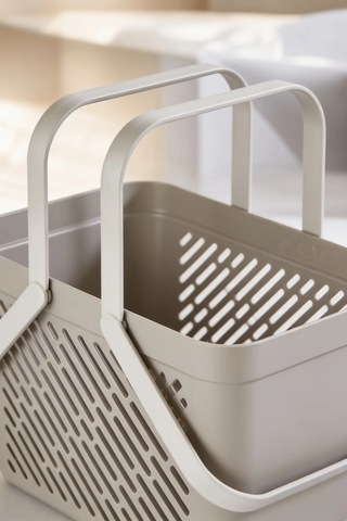 5'li Gri Kulplu Sepet Çok Amaçlı Mutfak Banyo Düzenleyici Organizer Seti Çok Renkli