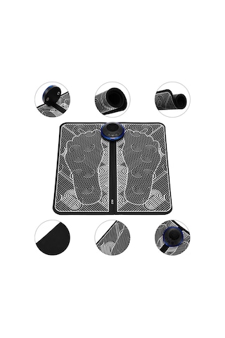 Ruicoo Evde Kullanalım Ems Ayak Tahtası - Nabızlı Meridian Masajı, Akıllı Fonksiyonlu, Kumandalı Kontrol, Siyah Renk Çok Renkli