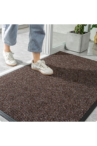 Kahverengi Çamur Kazıyıcı Sıyırıcı Kapı Önü Paspası 60x90