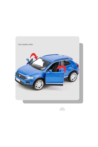 Vw T-roc 1:36 Maket Metal Araba Mavi Birebir