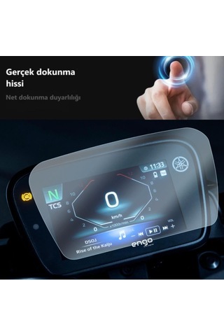 Lexroo Yamaha Mt-125 5 İnç İle Uyumlu Ekran Koruyucu Tft Dijital Gösterge Paneli 9h Nano Esnek Cam Şeffaf