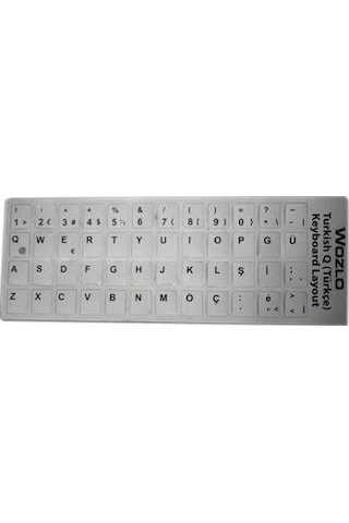 Türkçe Gümüş Q - F Klavye Etiketi - Laptop PC Keyboard Sticker
