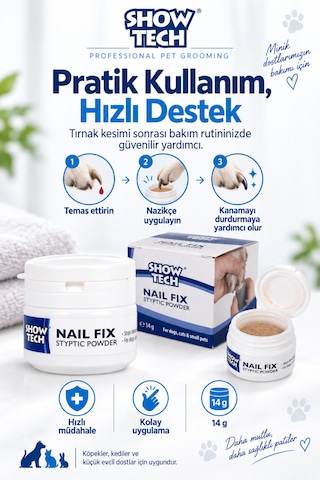 Showtech Kedi Ve Köpek Tırnak Kanama Durdurucu Toz 14 Gr