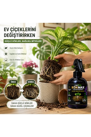 Kökmax Ev Bitkileri İçin Kök Güçlendirici Ve Çiçek Coşturucu Sprey 500 ML