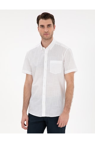 Pierre Cardin Erkek Beyaz Gömlek Kısa Kollu 50302730-vr013 Beyaz